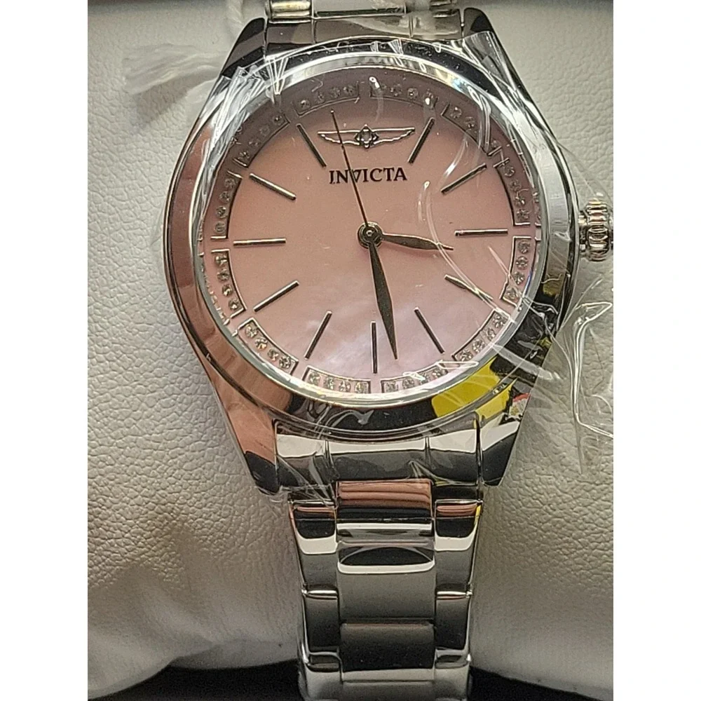 Invicta Celestial 70415 Women's 33mm Pink Dial Stainless Steel Watch New W/ Box